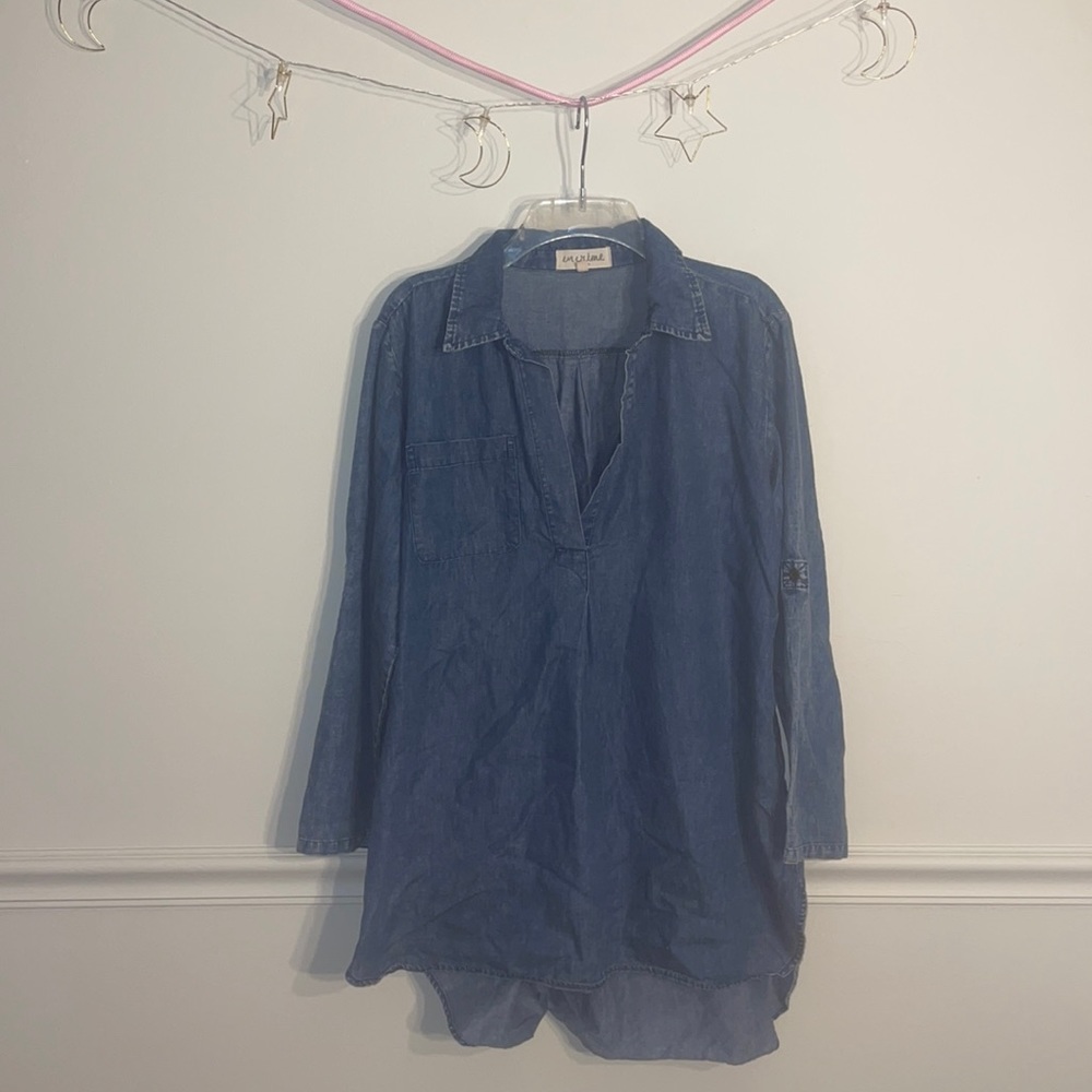 Over sized denim shirt